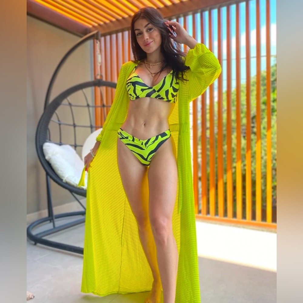 Neon Yellow Long Cover-up.